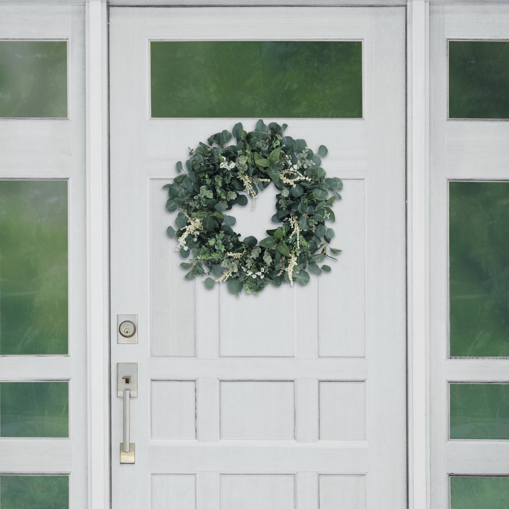 6 Pack: 24" Eucalyptus Floral Spring Wreath